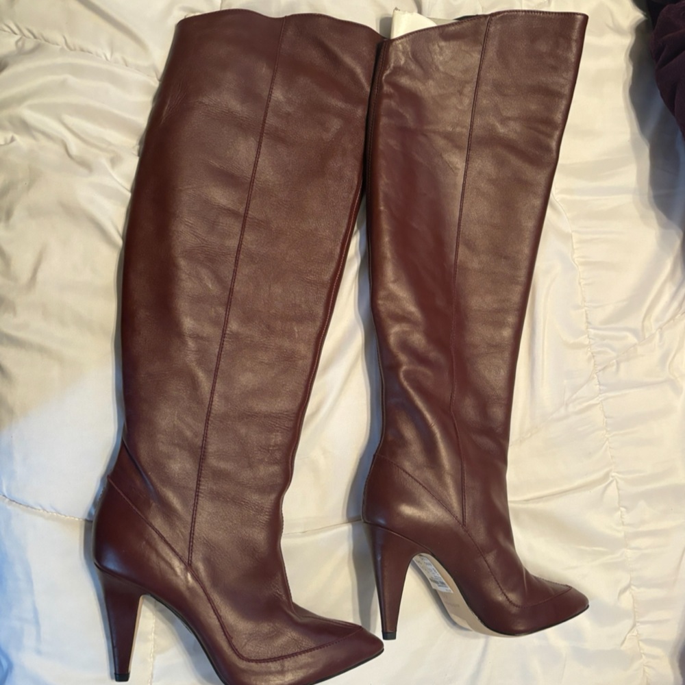 Boots, leather, tall